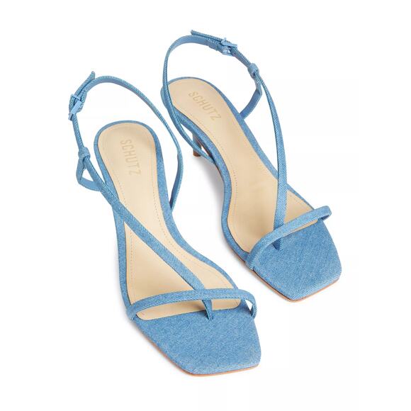 SCHUTZ DENIM HELOISE SANDALS - Picture 1 of 7